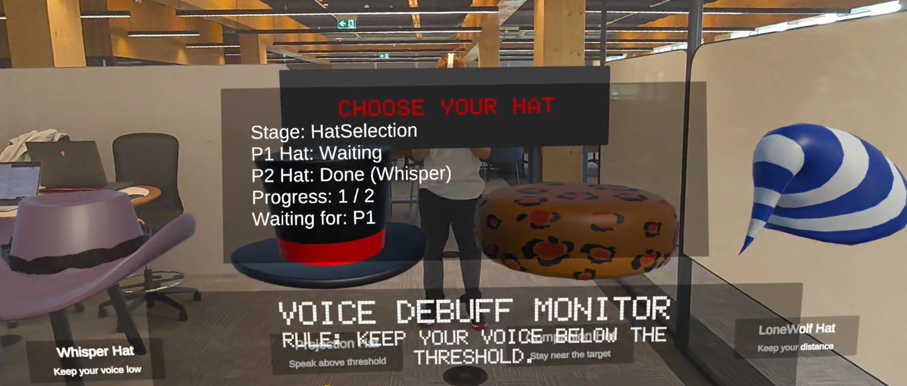 Conceptual illustration of the Hat Selection activity